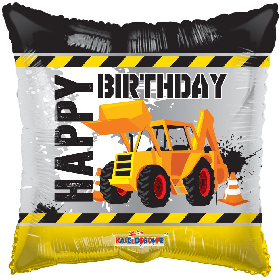 18" Happy Birthday Under Construction Balloon