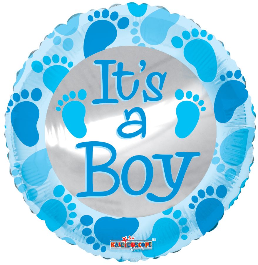 09" Baby Blue Foot Prints Balloon