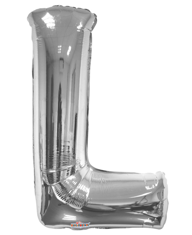 34" Silver Letter L Balloon