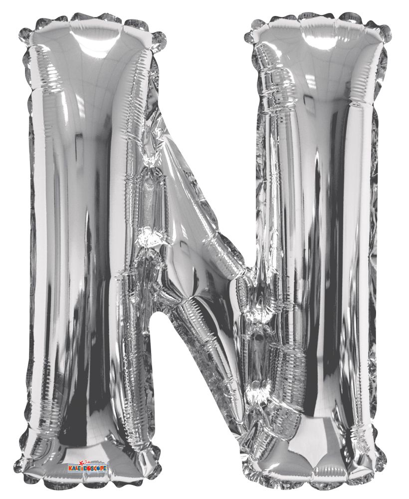 34" Silver Letter N Balloon