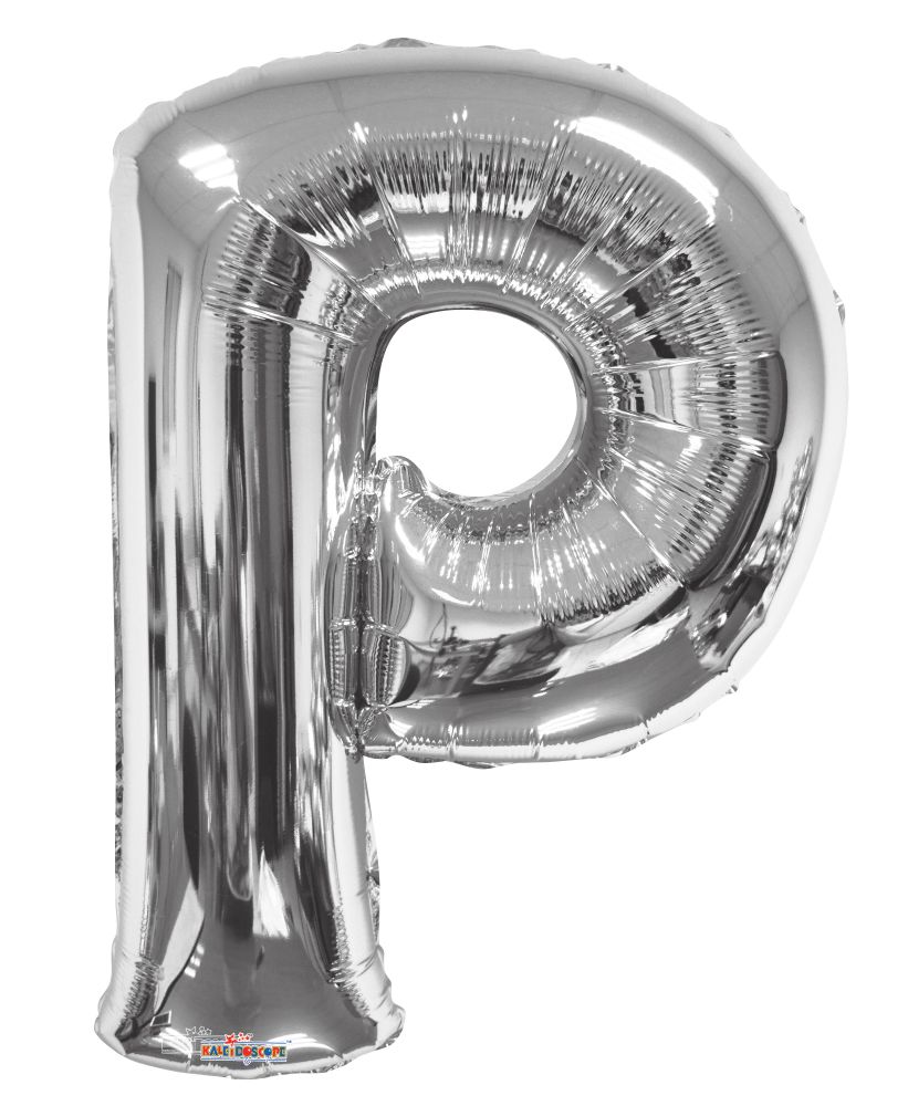 34" Silver Letter P Balloon