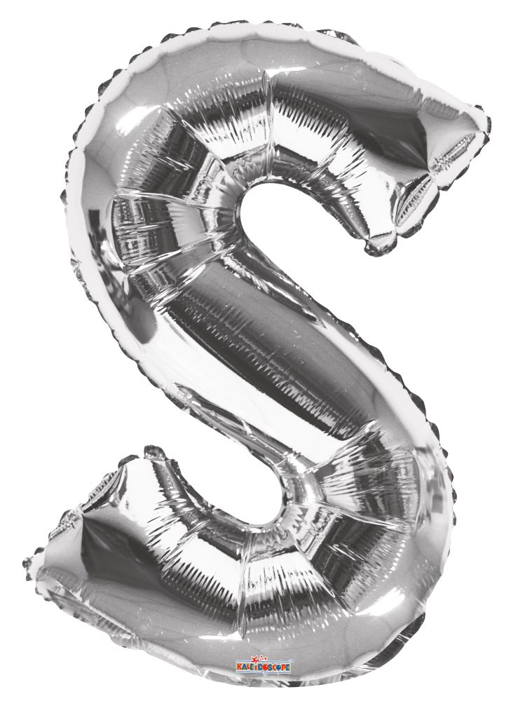 34" Silver Letter S Balloon