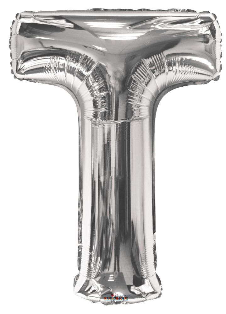 34" Silver Letter T Balloon