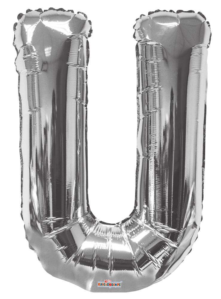34" Silver Letter U Balloon