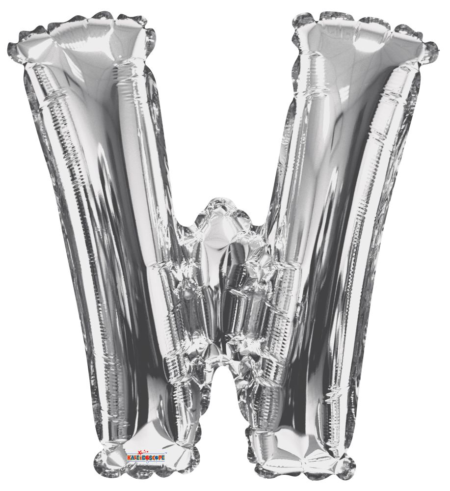 34" Silver Letter W Balloon