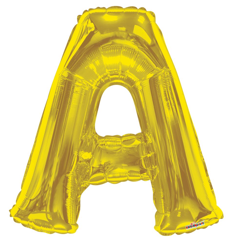 34" Gold Letter A Balloon