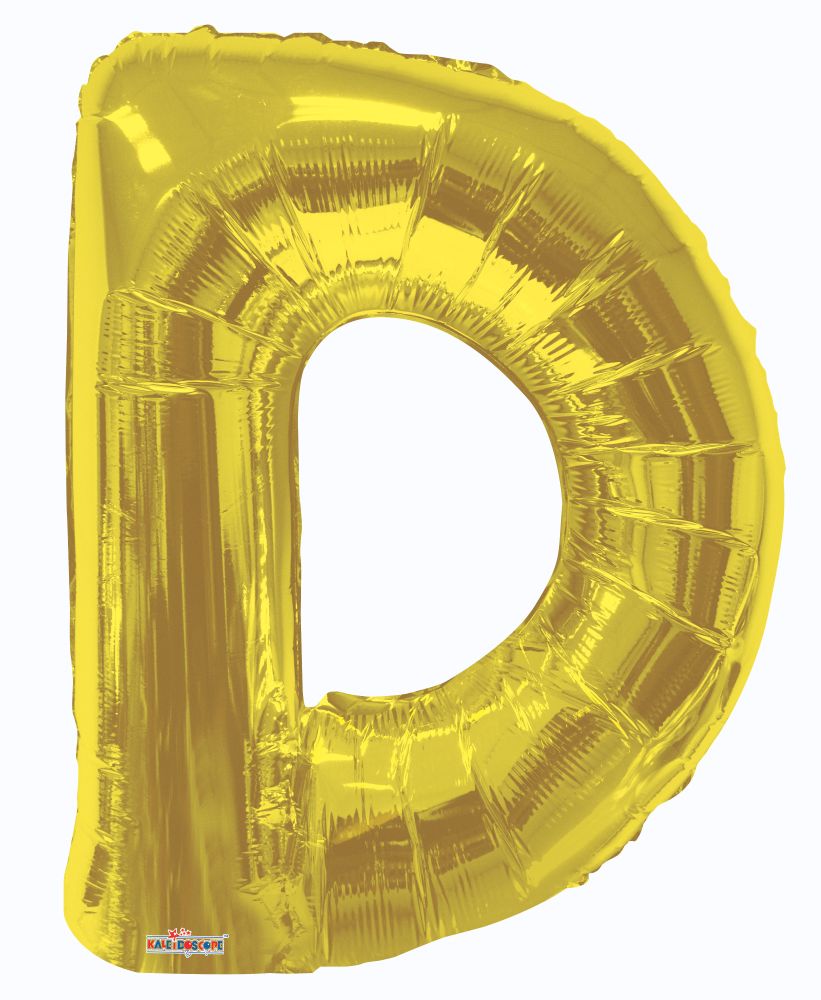 34" Gold Letter D Balloon