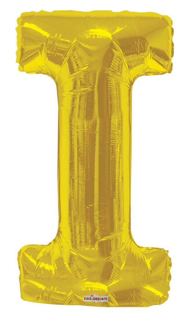 34" Gold Letter I Balloon