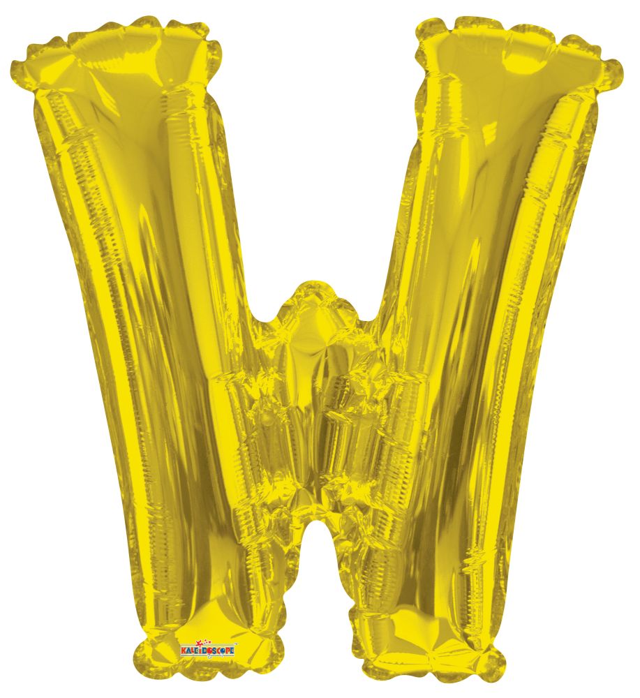 34" Gold Letter W Balloon