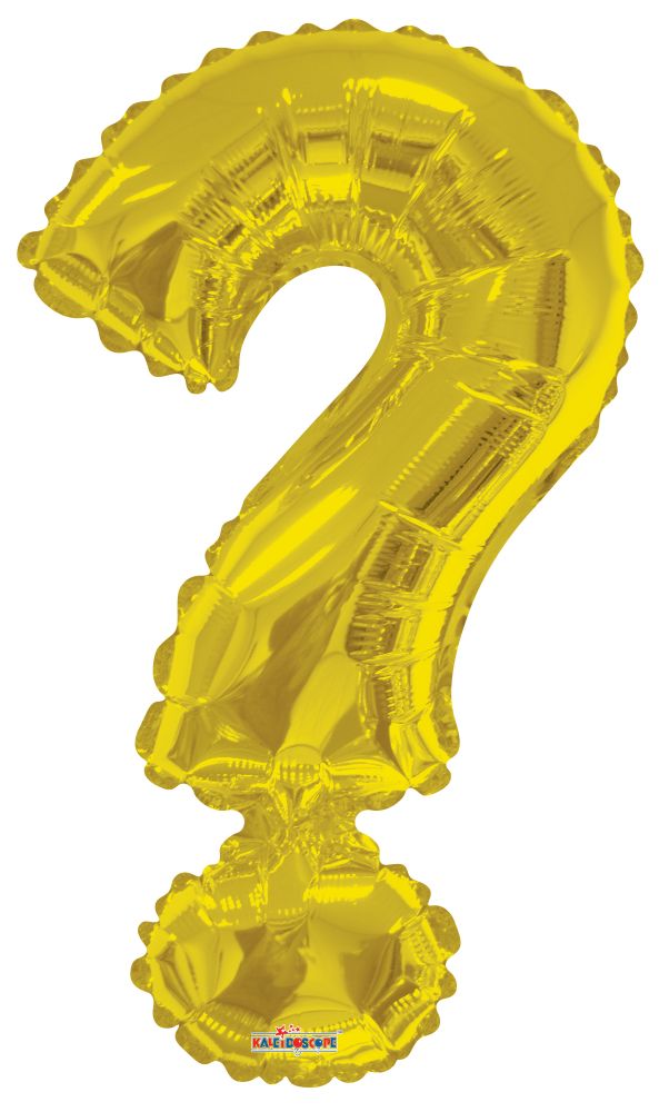 34" Gold Symbol ? Question Mark Balloon