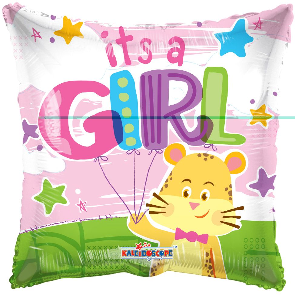 09" It's A Girl Cheetah Balloon