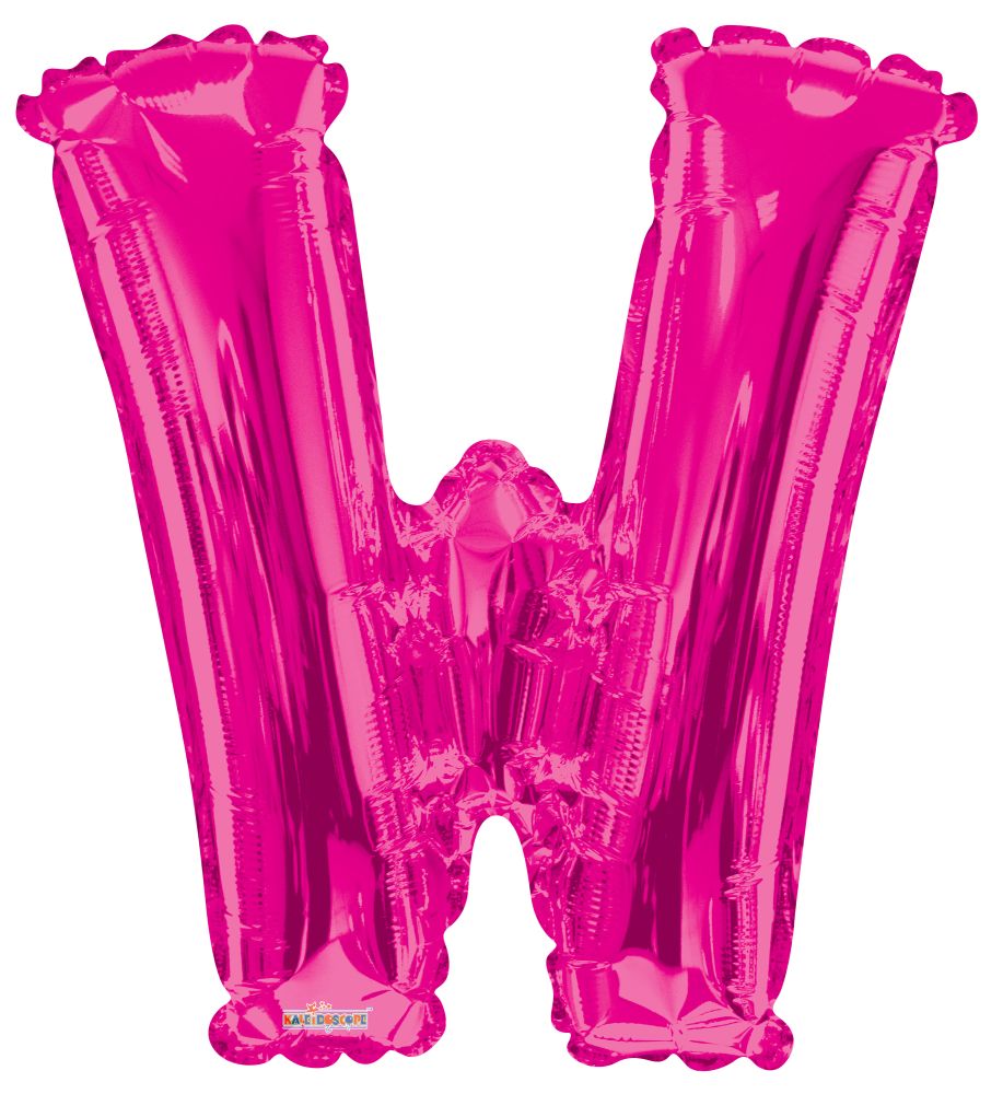 34" Pink Letter W Balloon