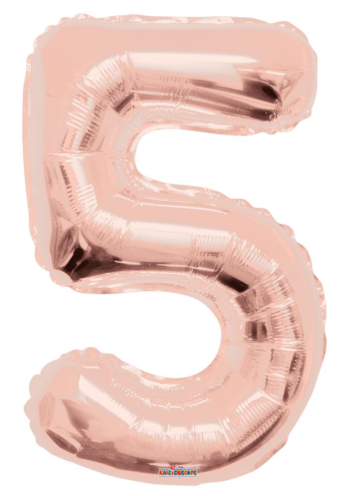 34" Rose Gold Number 5 Balloon