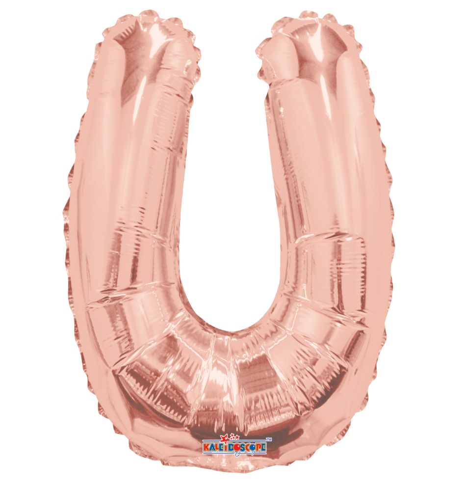 14" Rose Gold Letter U Balloon
