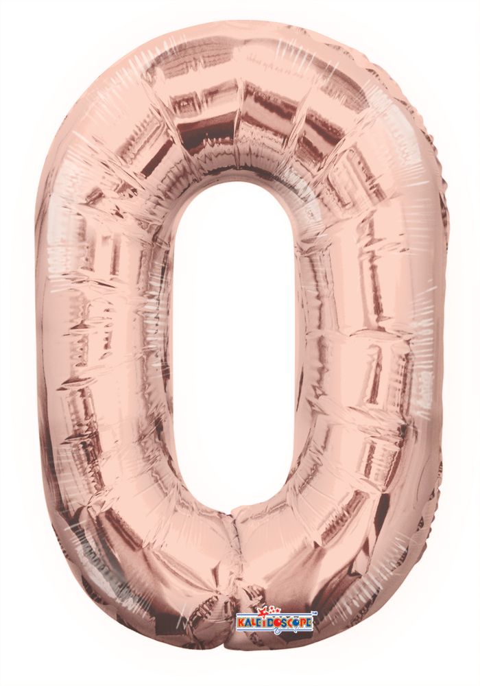 14" Rose Gold Number 0 Balloon