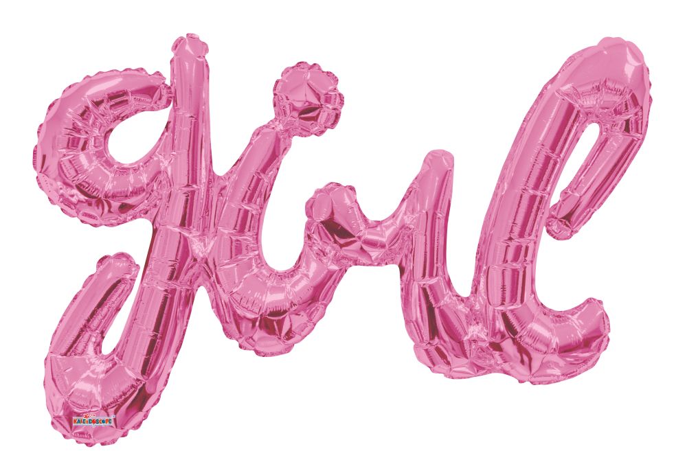 Script Phrase Girl Pink Jumbo Balloon