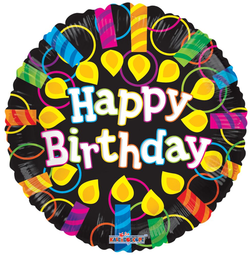 18" Birthday Candles Neon Balloon