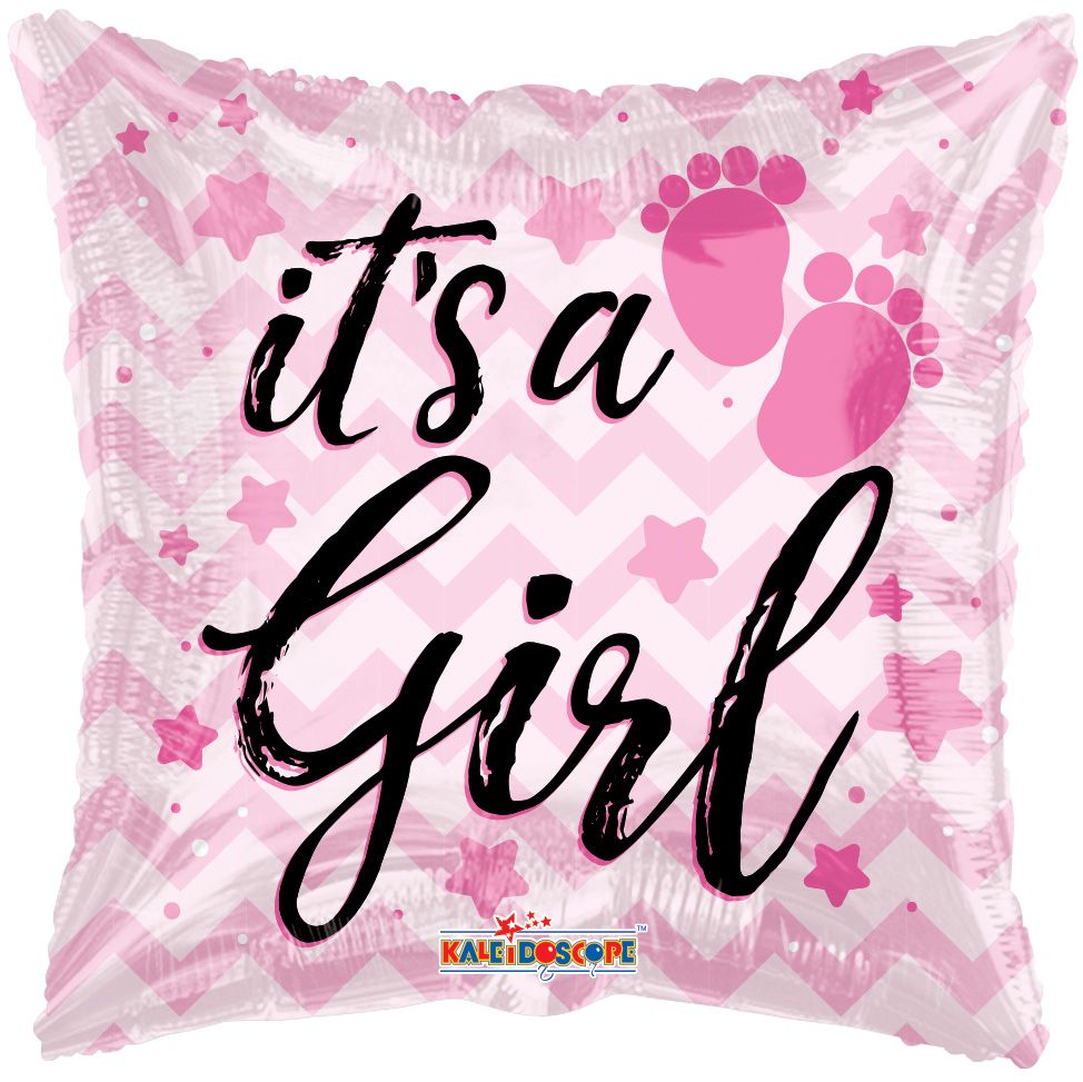 18" It's a Girl Chevron Balloon
