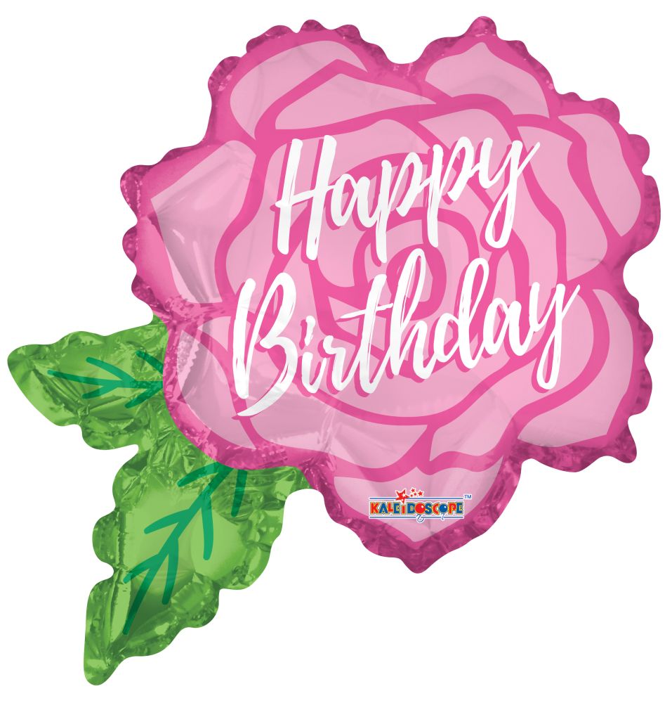 12" Birthday Rose Shape Balloon