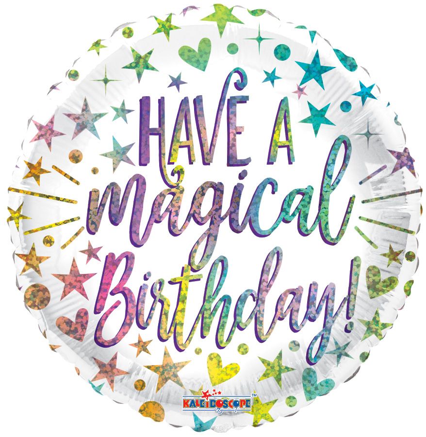 18" Holographic Have A Magical Bday Rainbow Balloon