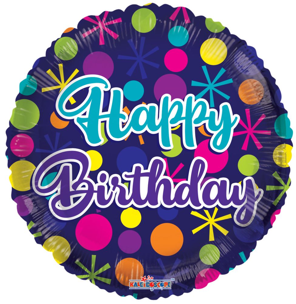 18" Birthday Dots Gellibean Balloon