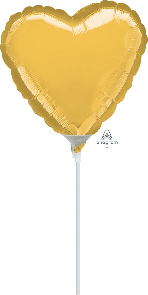09" Gold Heart Balloon
