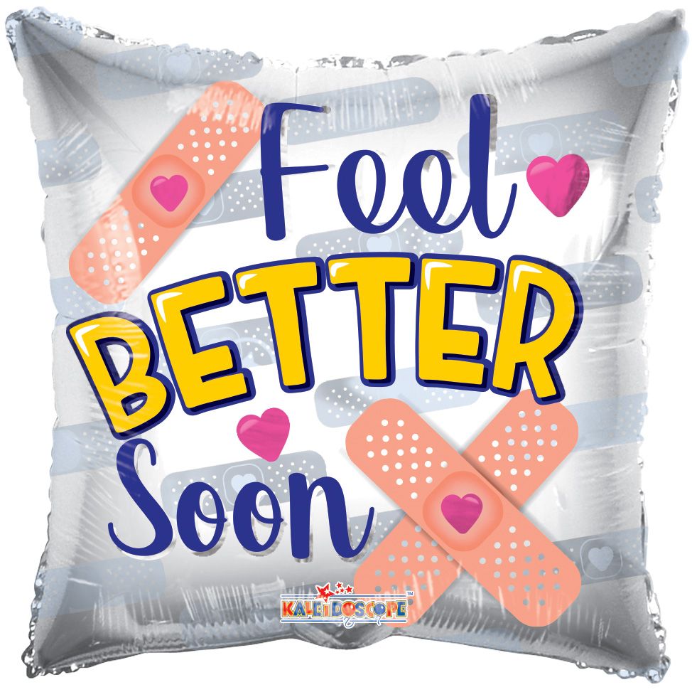 18" Feel Better Hearts & Band Aids Balloon