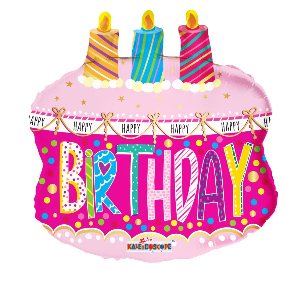 28" Cake With Candles Balloon