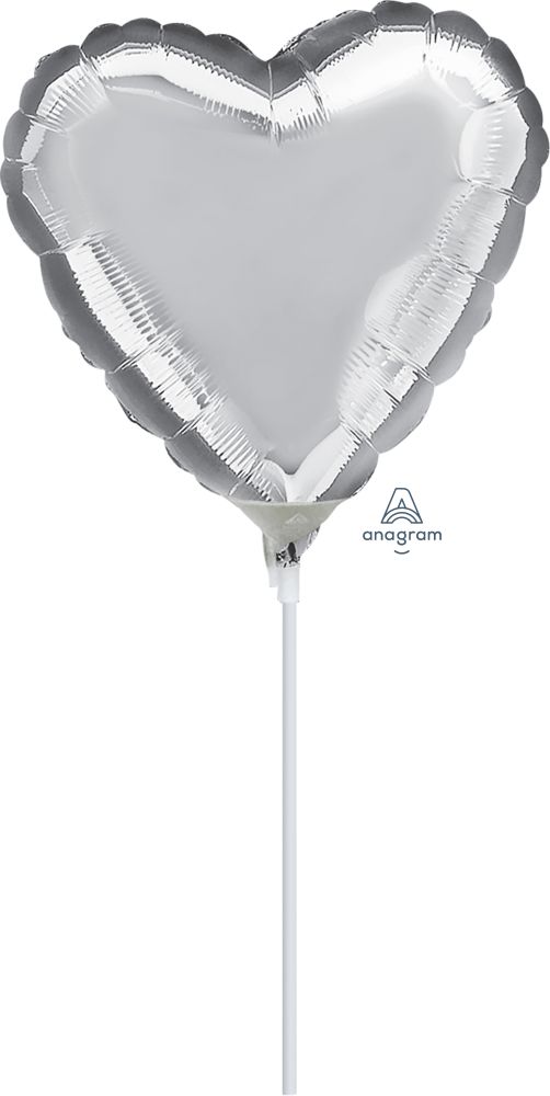09" Silver Heart Balloon