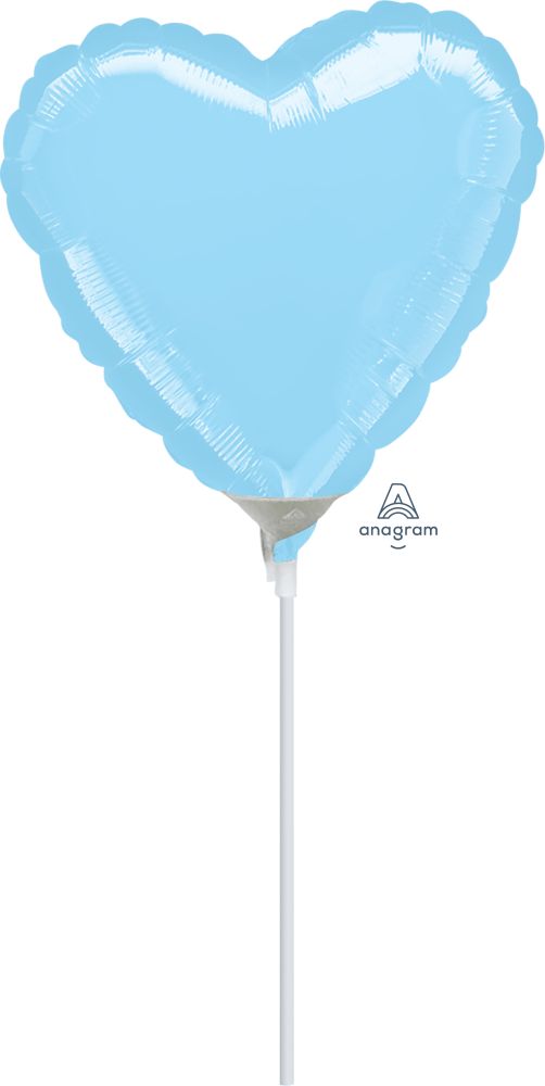 09" Pastel Blue Heart Balloon