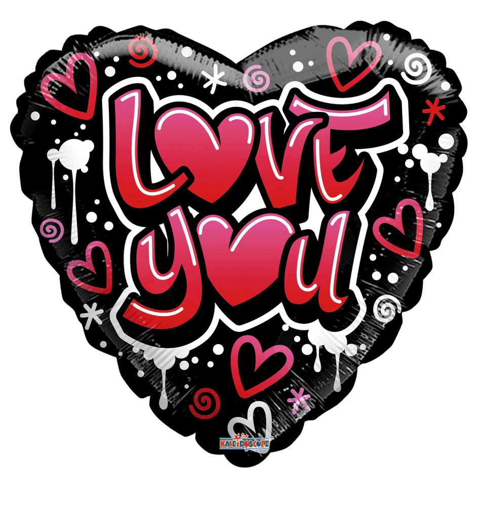 09" Love You Grafitti Balloon