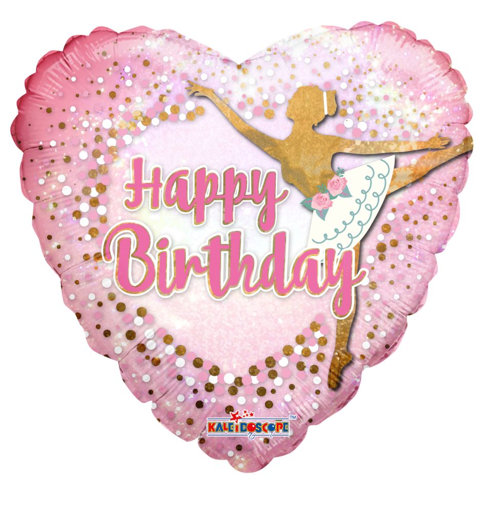 18" Birthday Ballerina Holographic Balloon