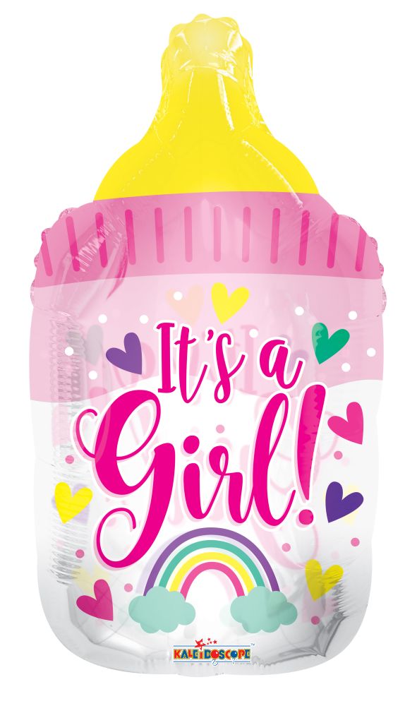 36" Its A Girl Bottle Clear View Balloon
