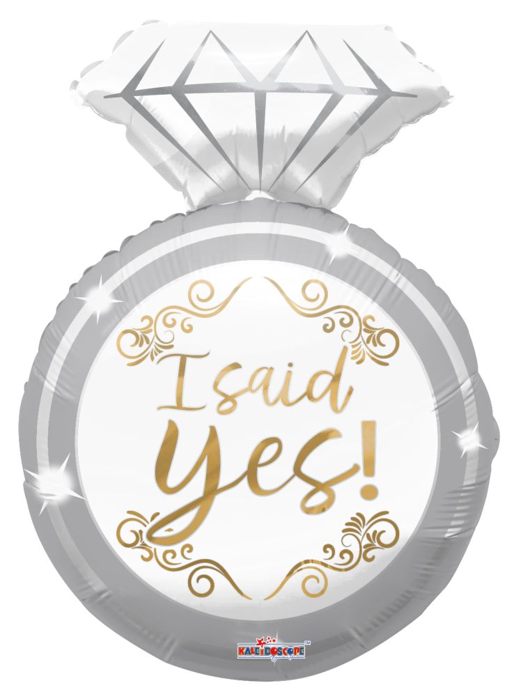 24" I Said Yes! Ring Balloon