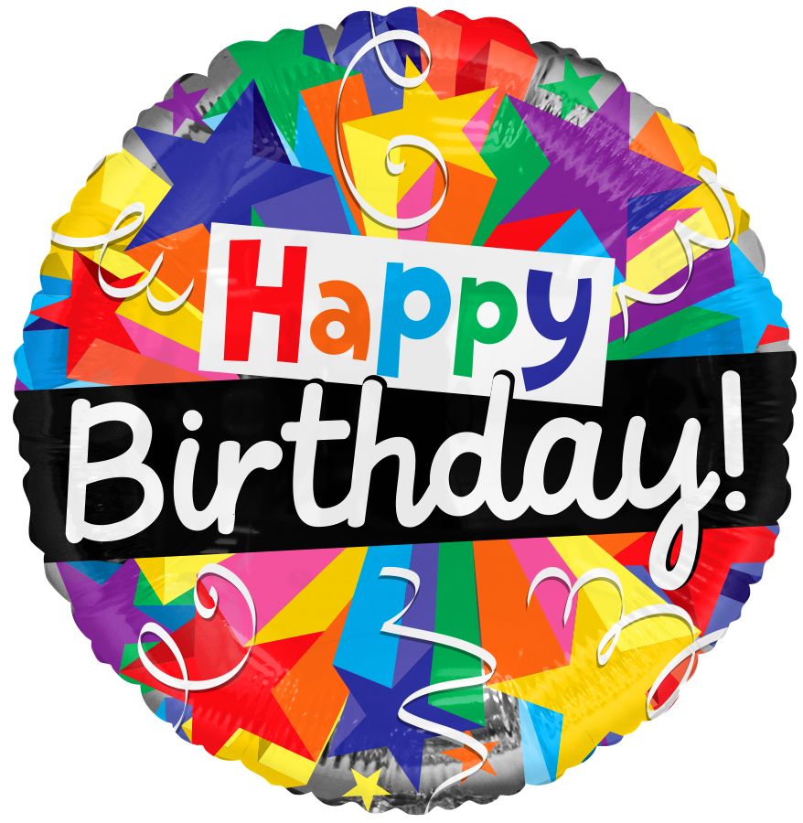 18" Happy Birthday Colorful Balloon