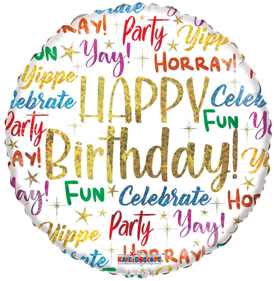 09" Birthday Messages Holo Balloon