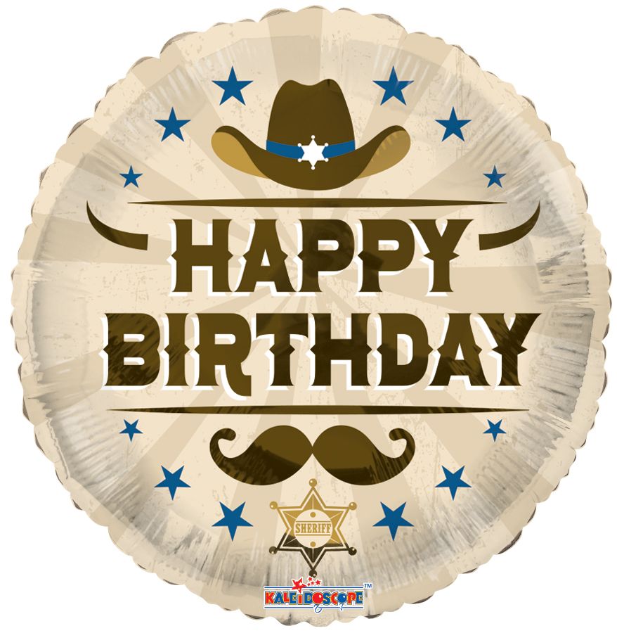 18" Birthday Cowboy Balloon