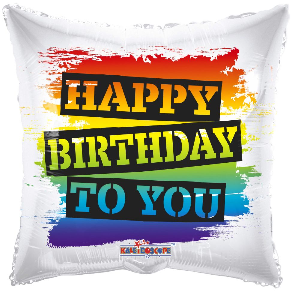 18" Happy Birthday To You Rainbow Balloon
