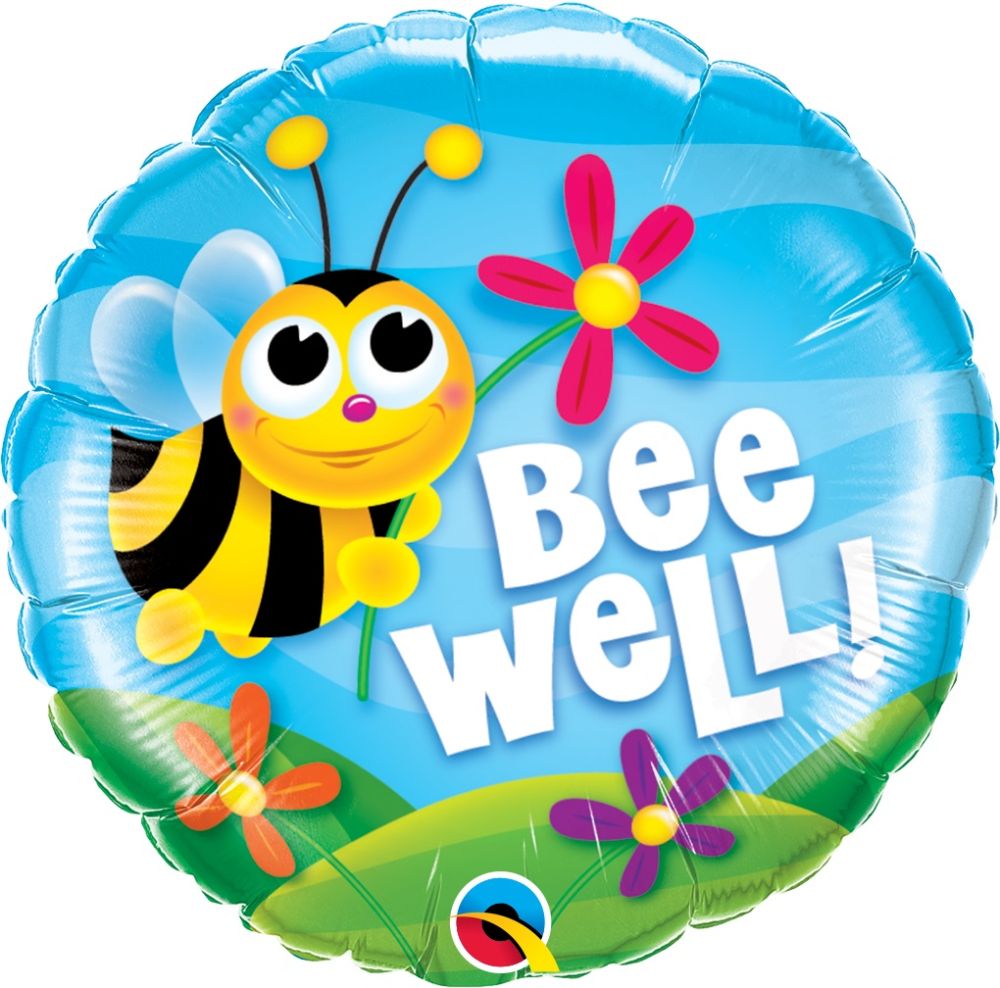18" Bee Well Flowers (non-packaged) Balloon