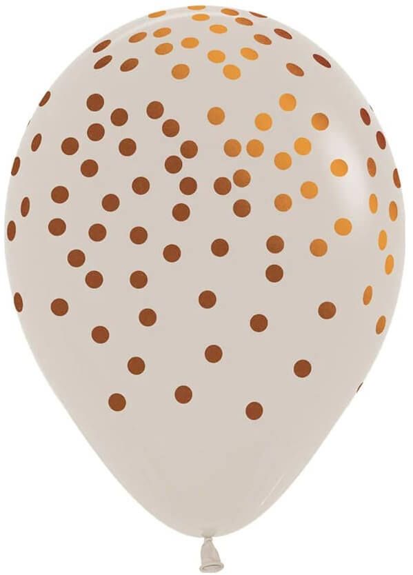 11" Copper Confetti Fashion White Sand (50pcs) Balloons