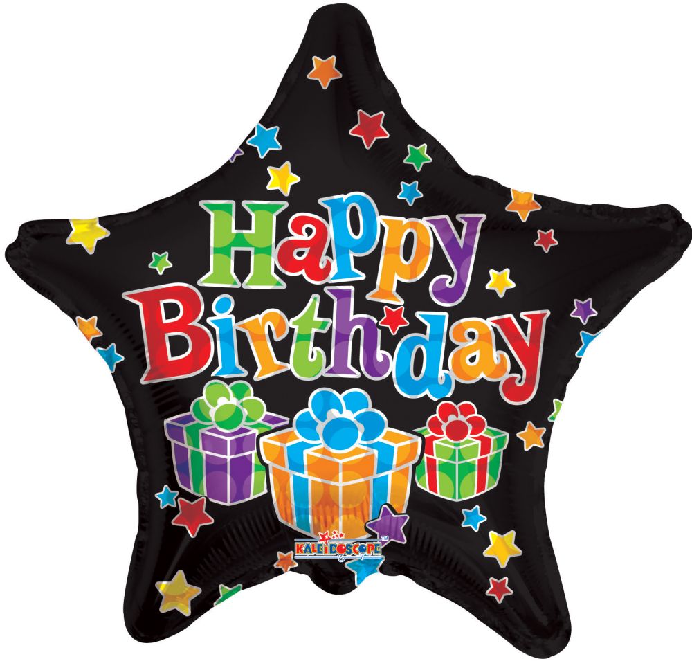 18" Birthday Big Dots Black Balloon