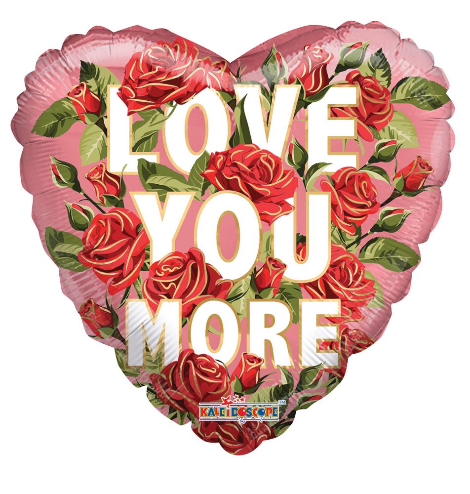 18" Love You More Roses Balloon