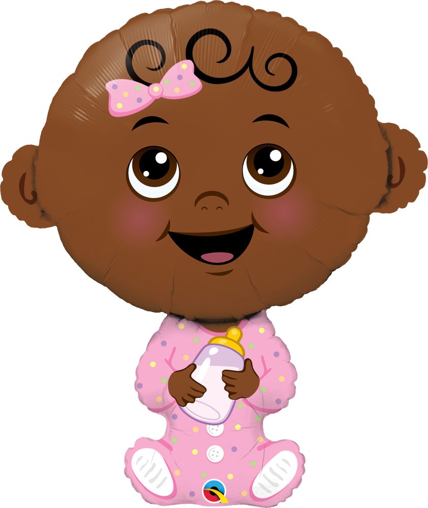 SuperShape Baby Girl Brown Skin Tone Balloon