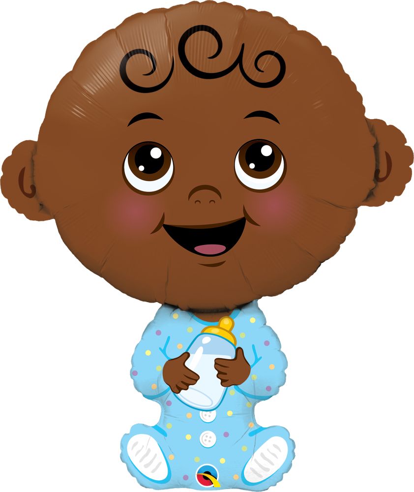 SuperShape Baby Boy Brown Skin Tone Balloon