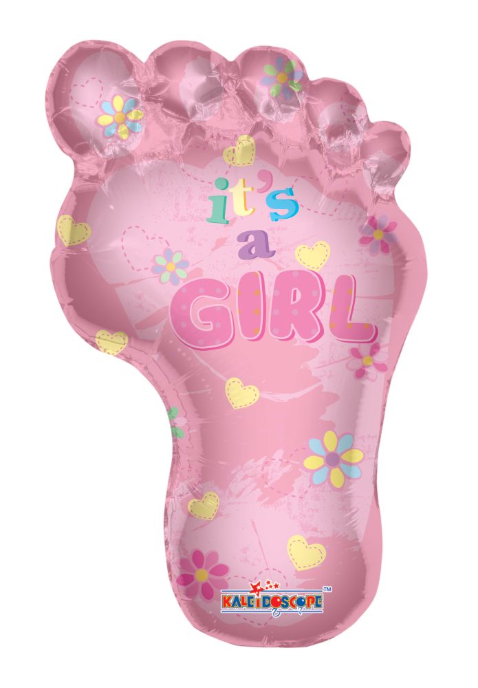 36" Baby Girl Footprint Shape Balloon