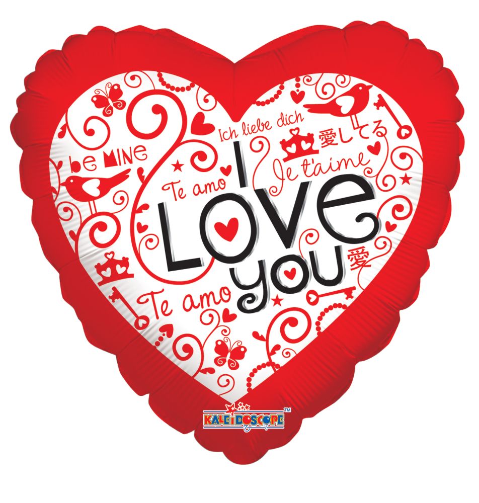 09" I Love You Languages Balloon