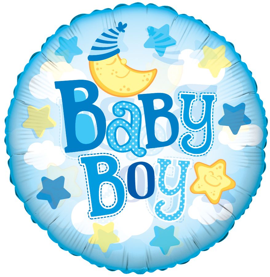 09" Baby Boy Moon Clear View Balloon