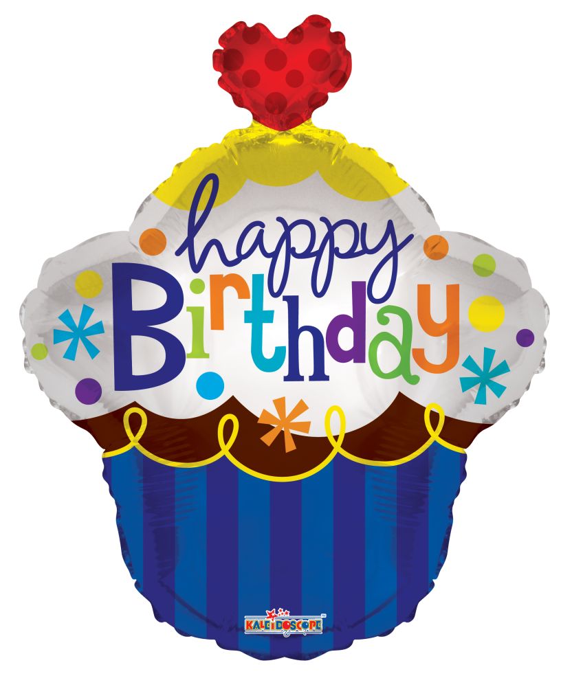 22" Shape Cupcake Birthday With Heart Shape Balloon