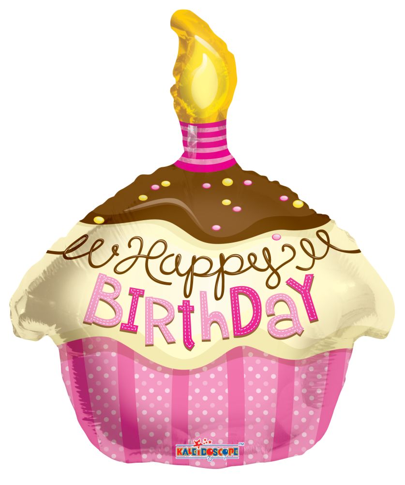 18" Shape Cupcake Pink Balloon
