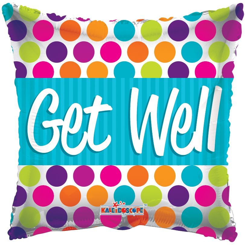 18" Get Well Dots Pattern Balloon